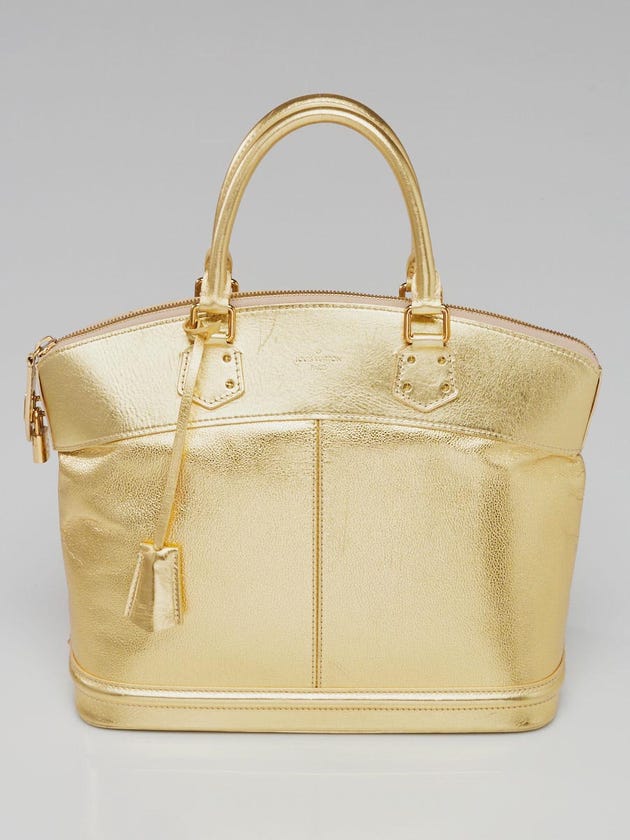 Louis Vuitton Gold Suhali Leather Lockit MM Bag