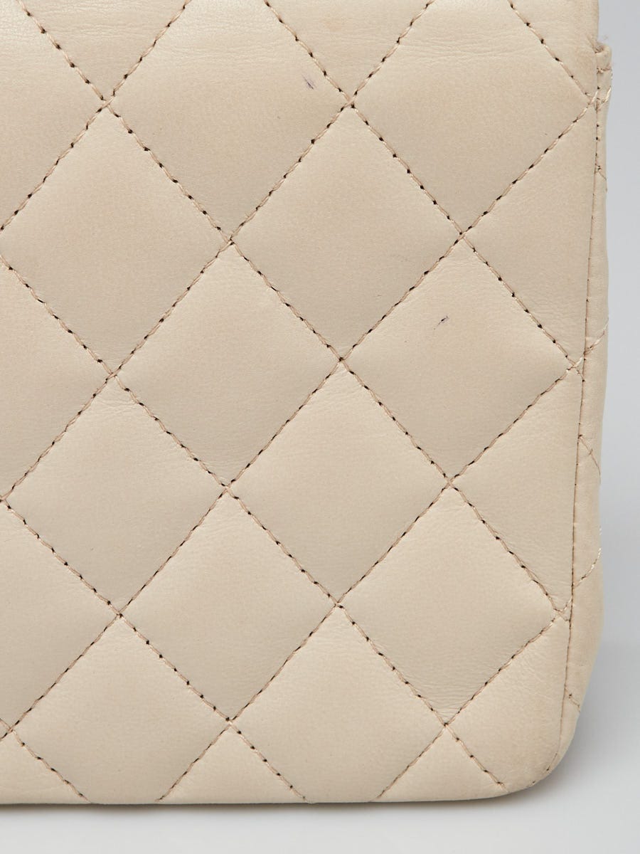 Chanel Dark White Quilted Lambskin Leather East/West Flap Bag - Yoogi's  Closet