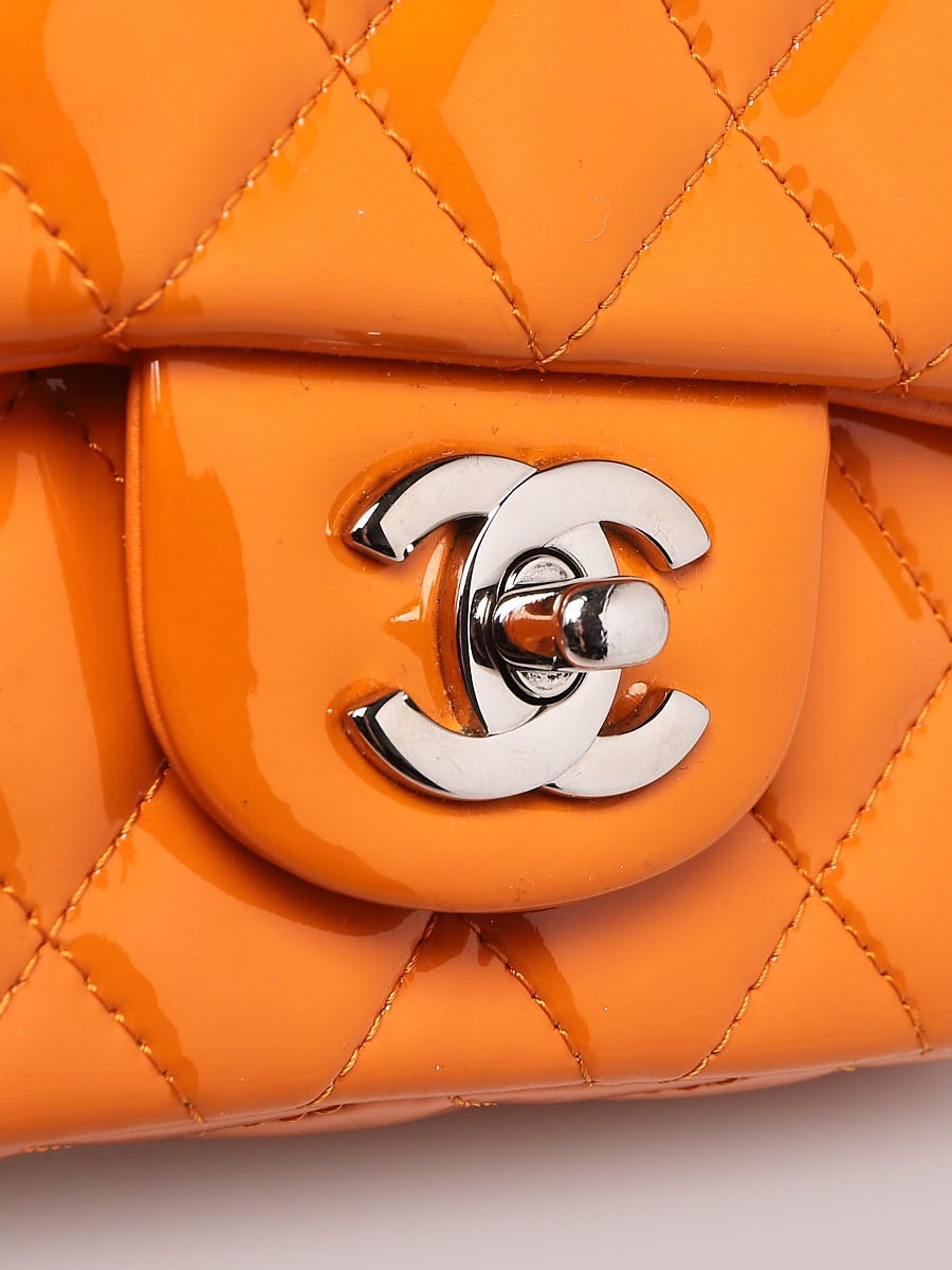 Orange Quilted Velvet Rectangular Flap Mini