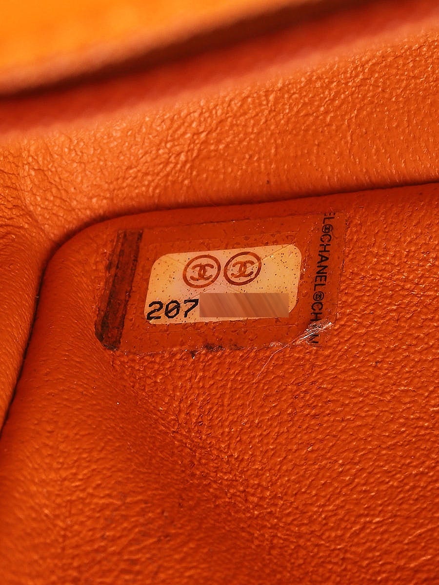 Orange Quilted Velvet Rectangular Flap Mini