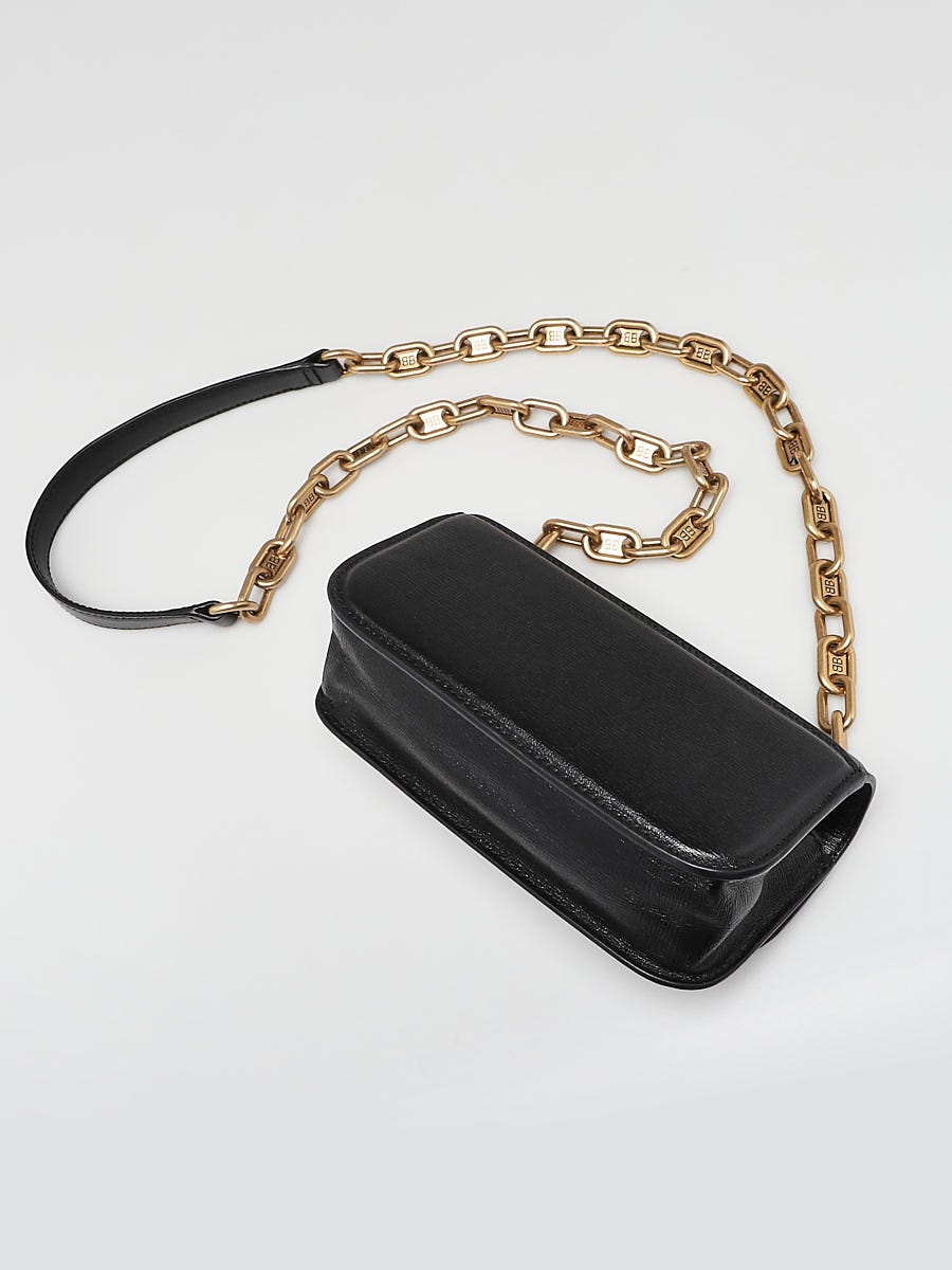 Balenciaga Black Calfskin Leather Gossip XS Chain Crossbody