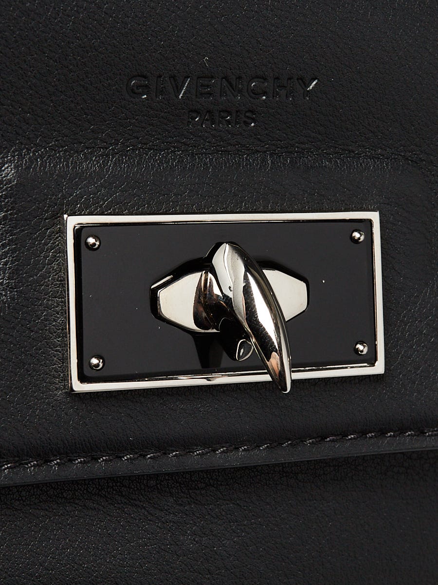 Givenchy Black Leather Stud Couture Medium Shark Lock Satchel Bag