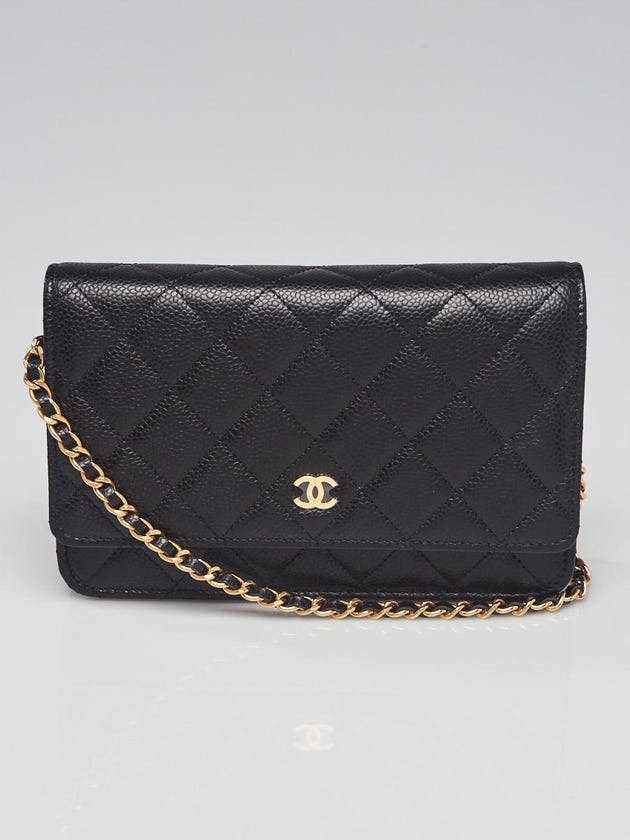 Chanel Black Quilted Caviar Leather Classic WOC Clutch Bag