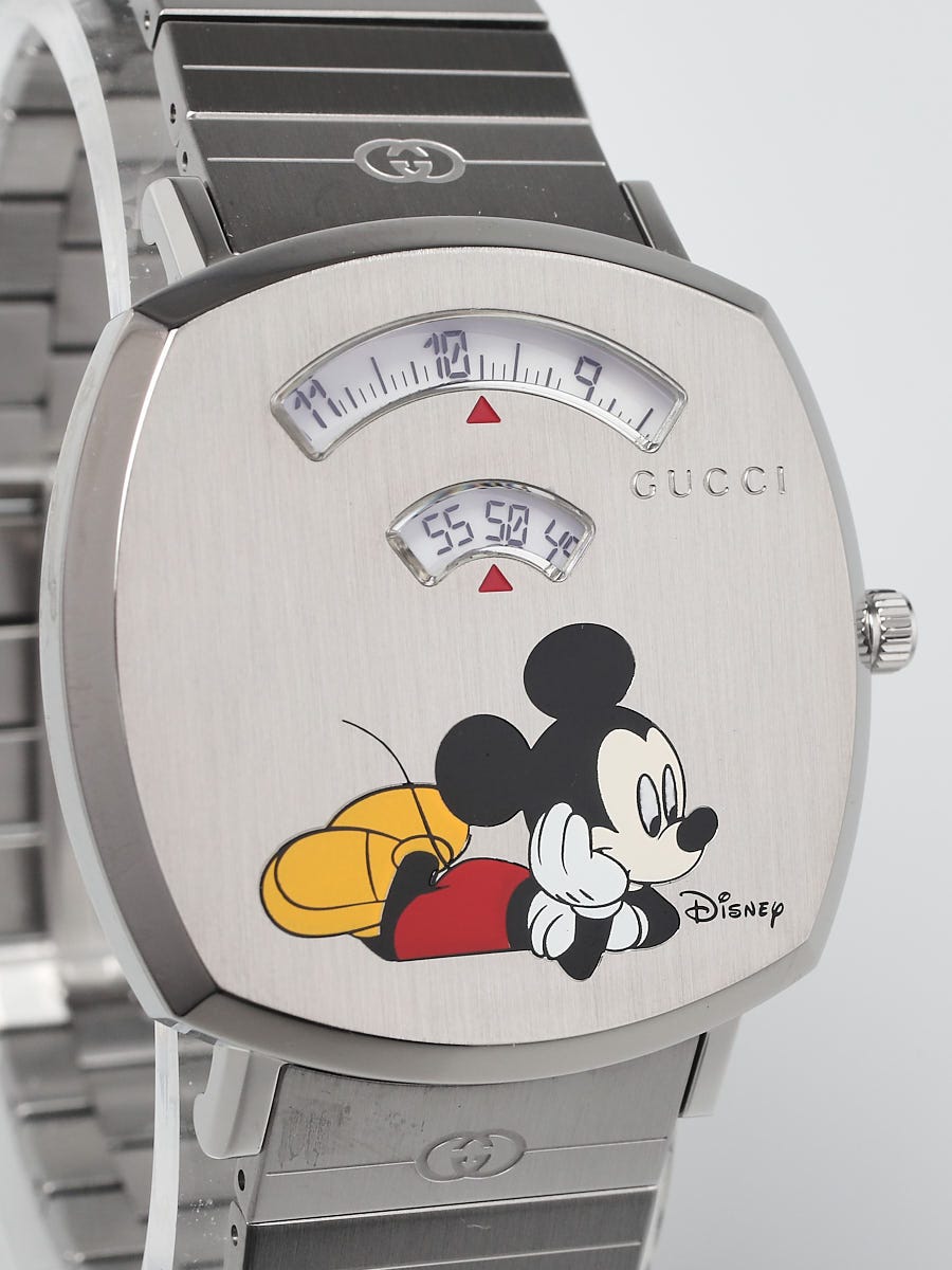 Gucci x Disney 38mm Silvertone Metal Mickey Mouse Grip Watch - Yoogi's  Closet