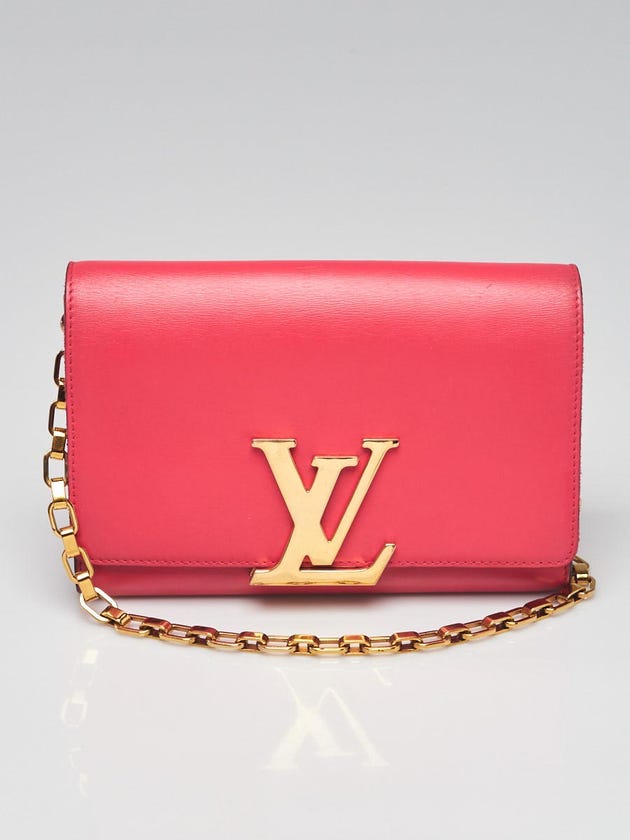 Louis Vuitton Pink Calfskin Leather Chain Louise MM Bag
