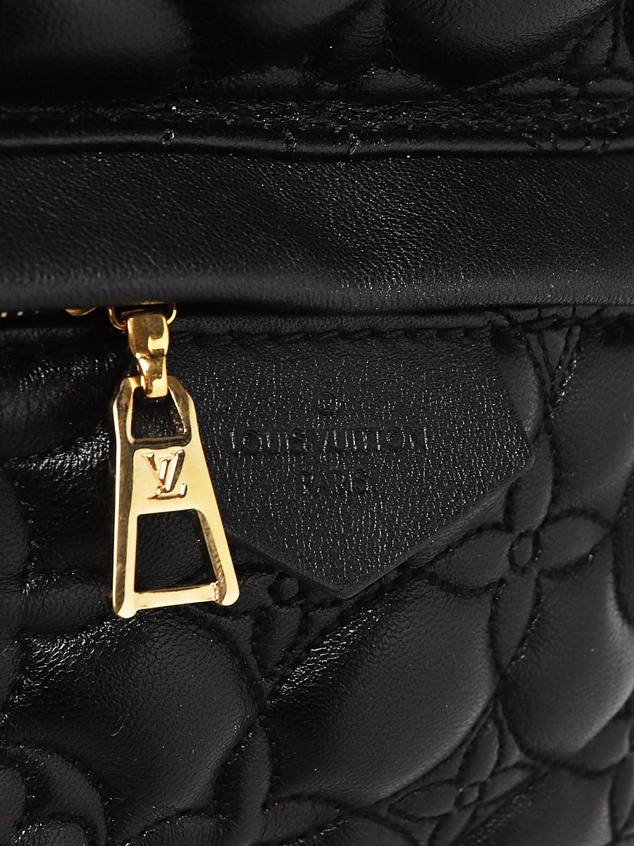 Louis Vuitton Black Malletage Leather Flower Palm Springs PM