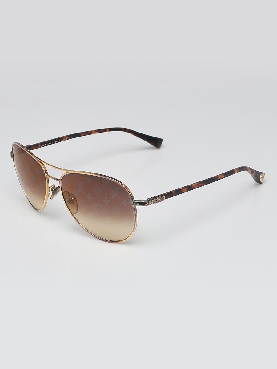 Louis Vuitton Goldtone Metal Frame Monogram Conspiration Pilote  Sunglasses-Z0164u – Bagaholic