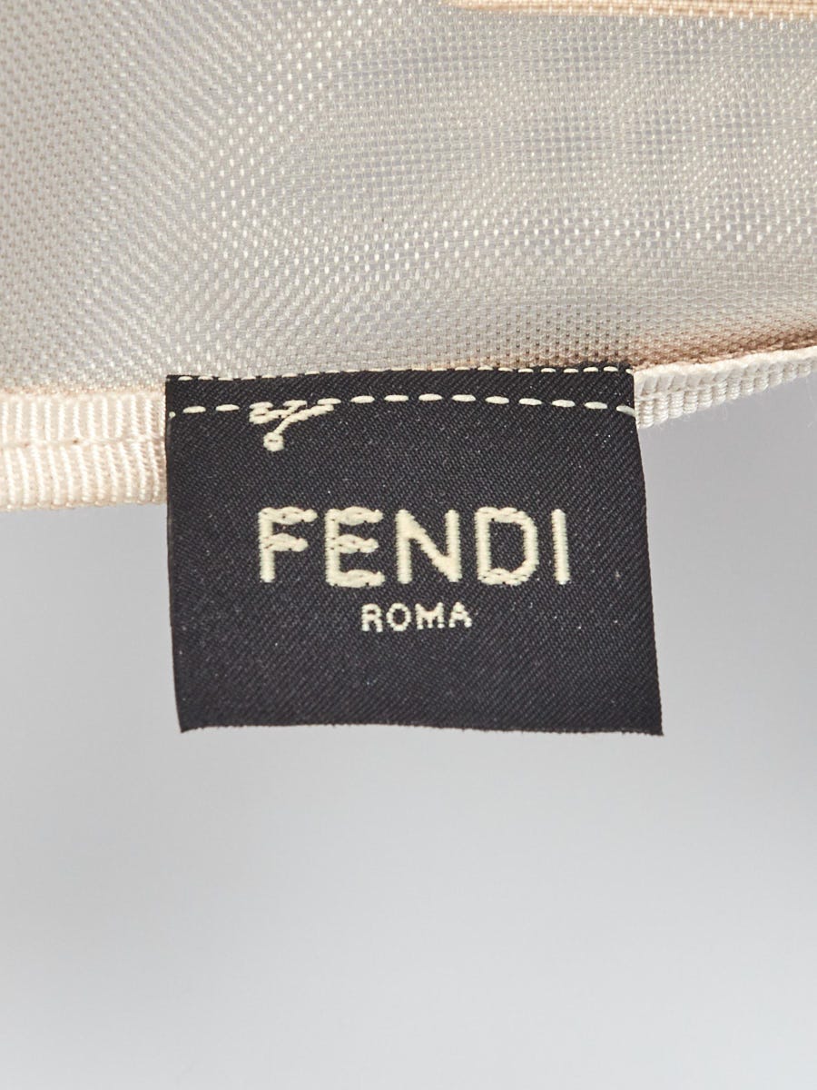Fendi White Leather and Mesh Wristlet Pouch Bag 8N0178