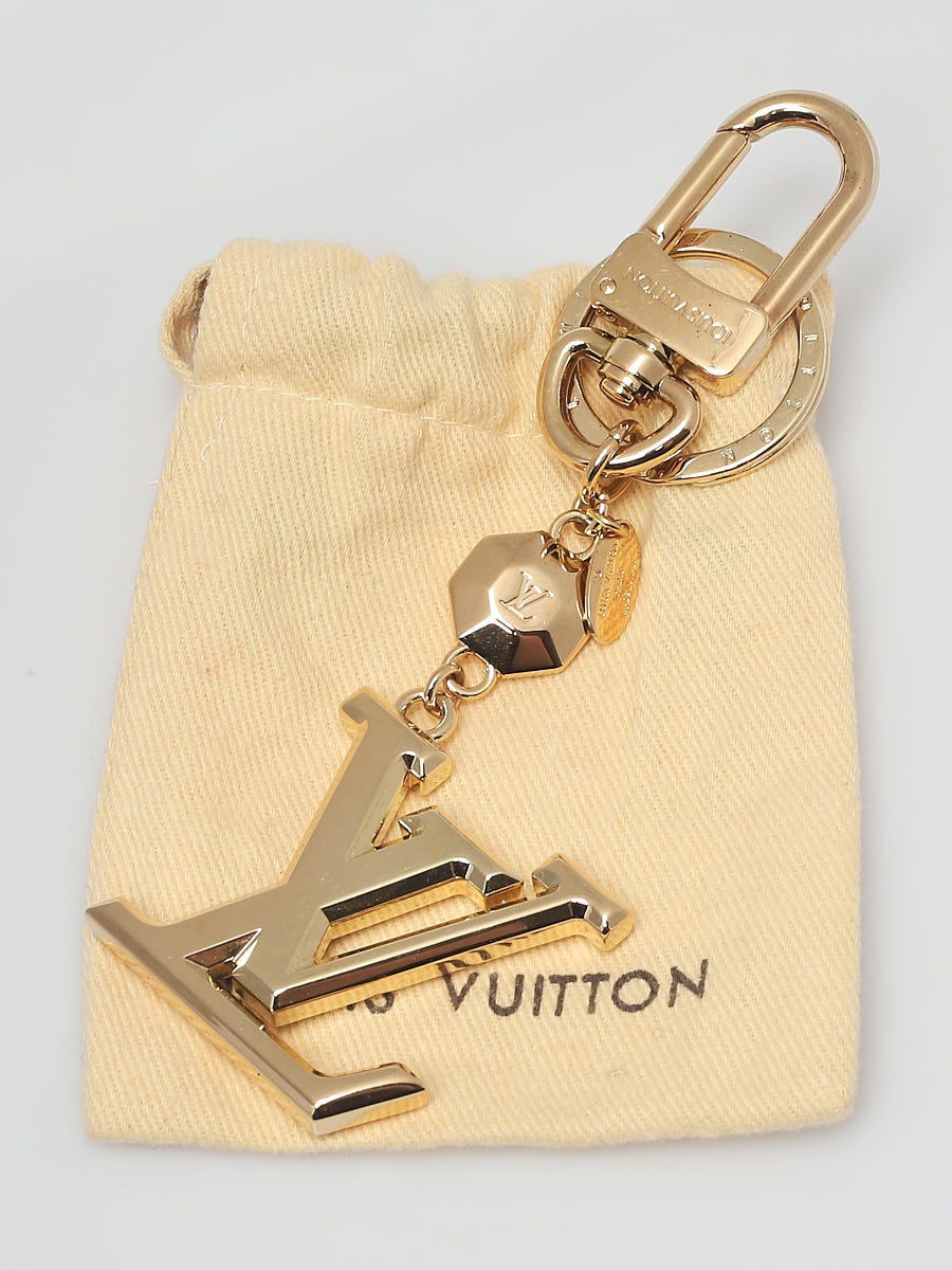 LOUIS VUITTON Metal LV Facettes Bag Charm Key Holder Gold 1282977