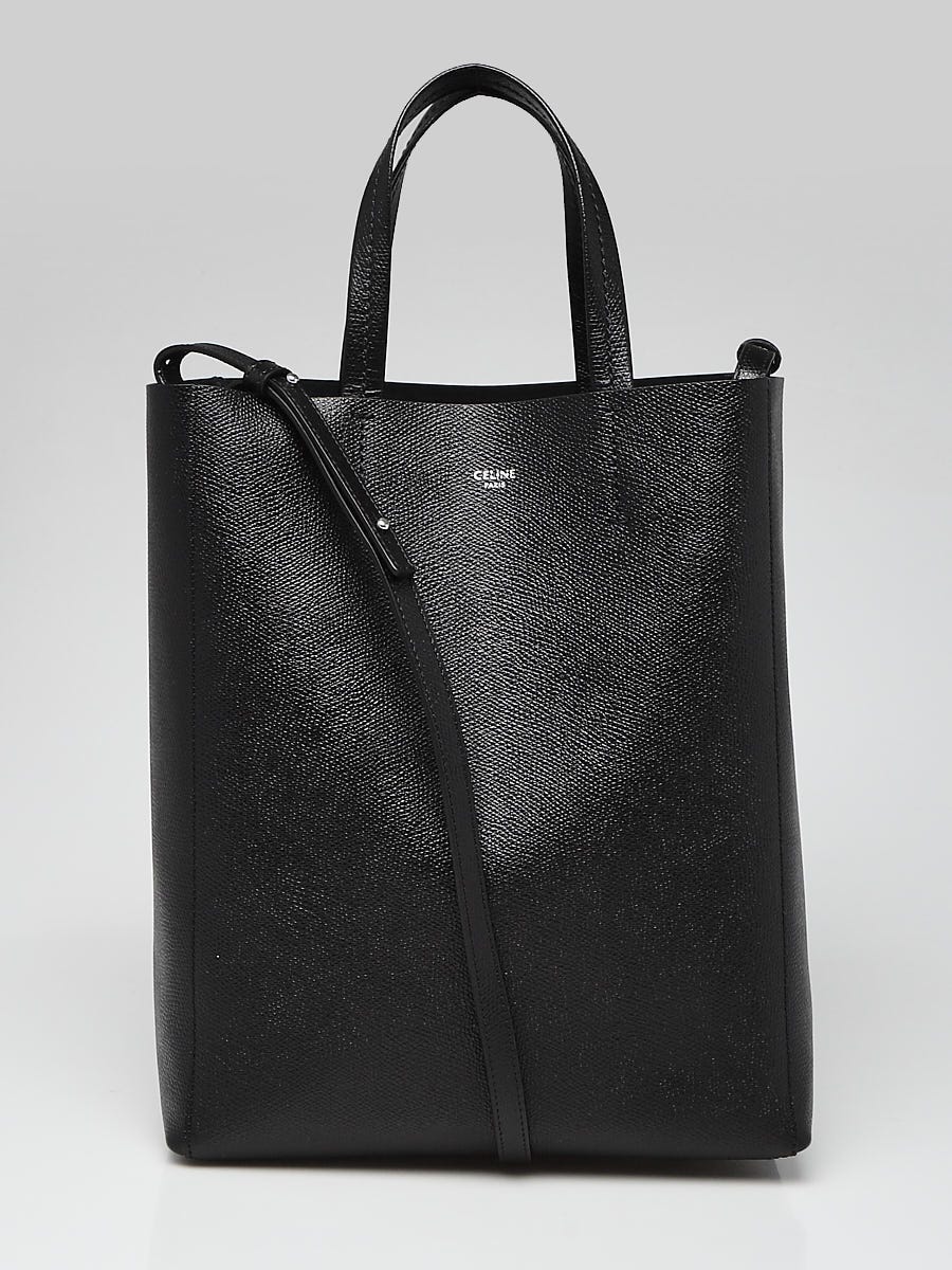 Celine Black Grained Calfskin Leather Small Vertical Cabas Bag | Yoogi's  Closet