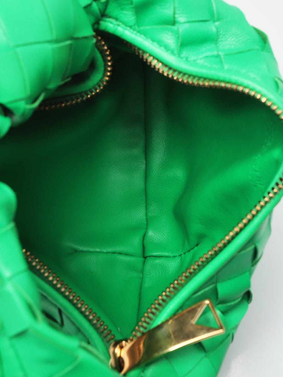 Bottega Veneta Parakeet Green Intrecciato Woven Leather Mini Loop Camera  Bag - Yoogi's Closet