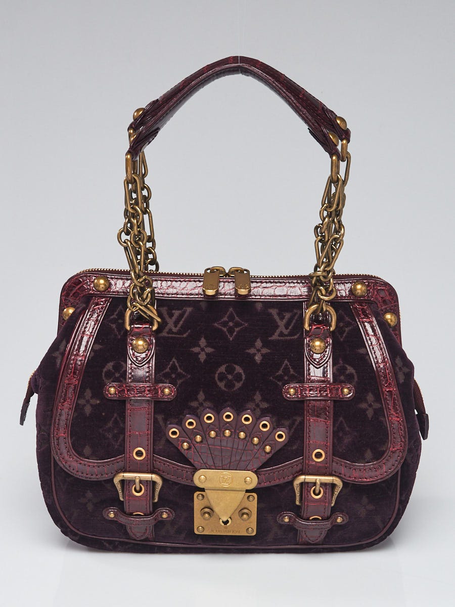 gracie✧︎*。ルイヴィトンミュゼット Louis Vuitton Purple Monogram Velours Alligator Gracie MM Bag