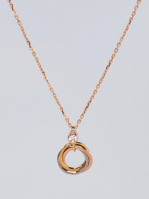 Cartier 18k Tri-Gold and Diamond Trinity Necklace