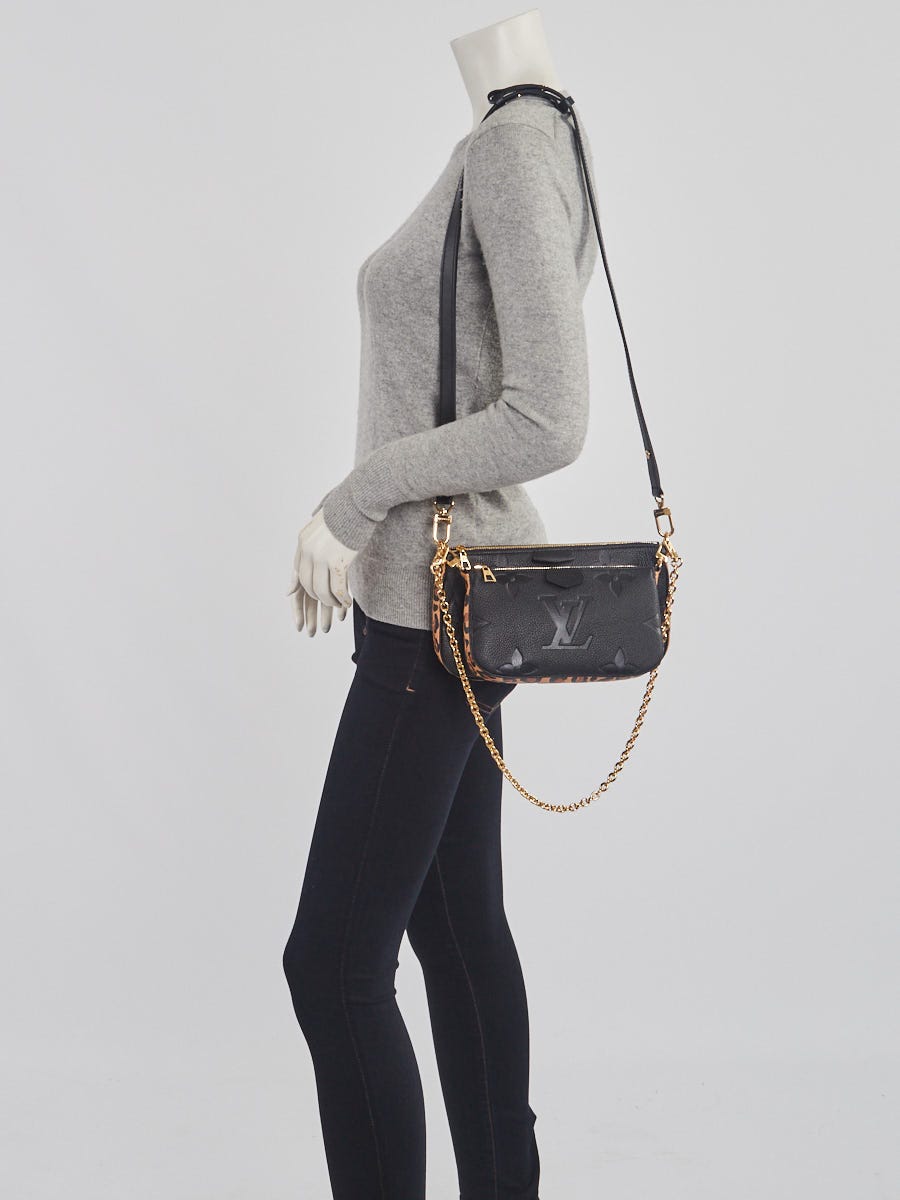 Louis+Vuitton+Multi+Pochette+Shoulder+Bag+Black+Leather for sale online