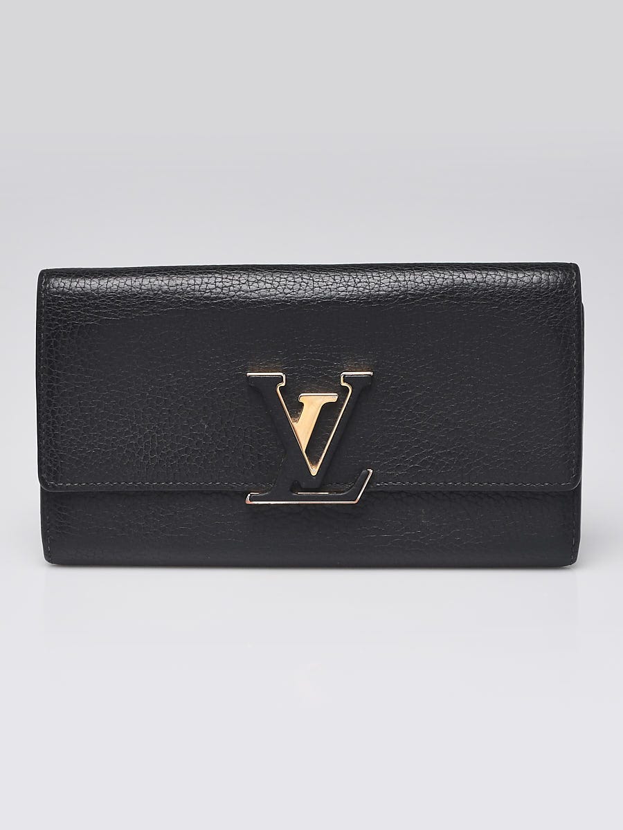 Louis Vuitton Black Taurillon Leather Capucines Wallet - Yoogi's Closet