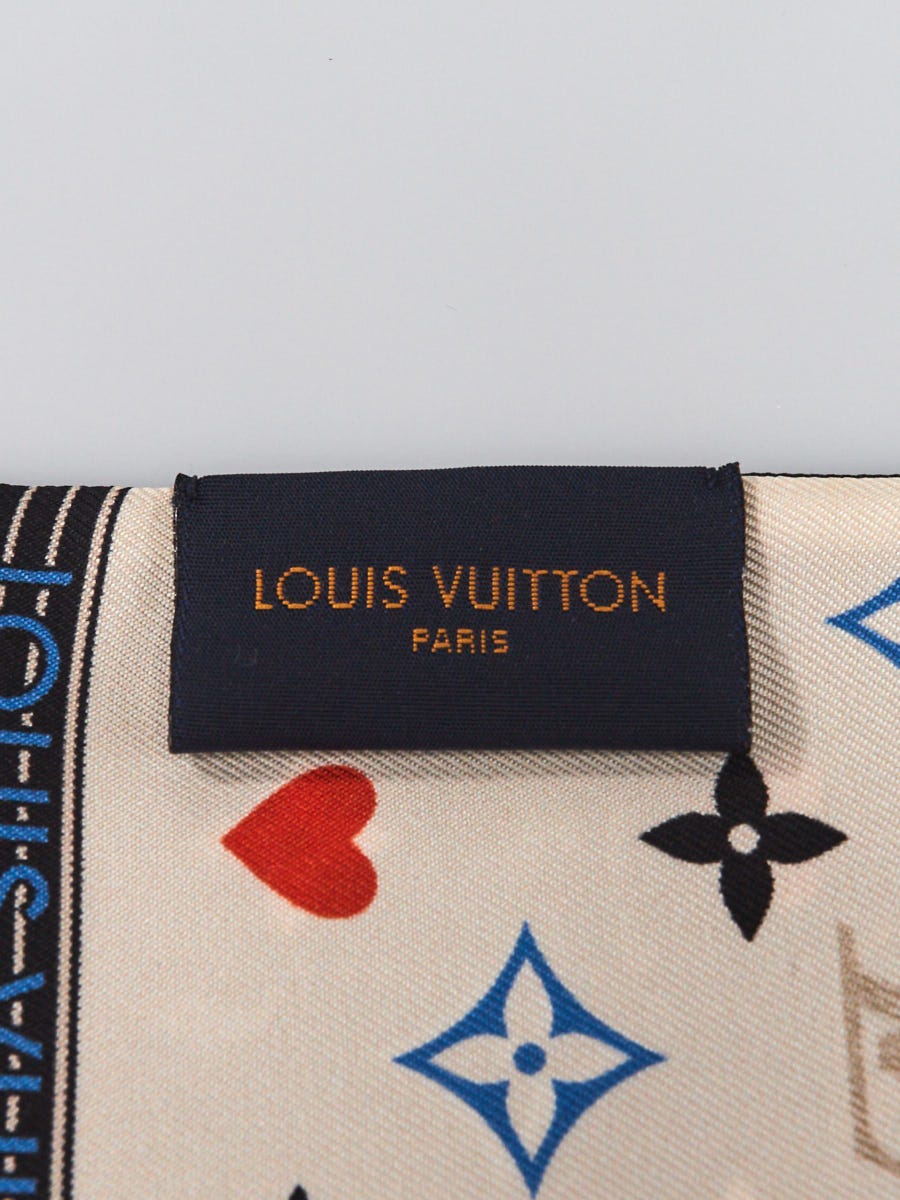 LOUIS VUITTON White Multicolor Monogram 100% Silk Scarf Bandeau