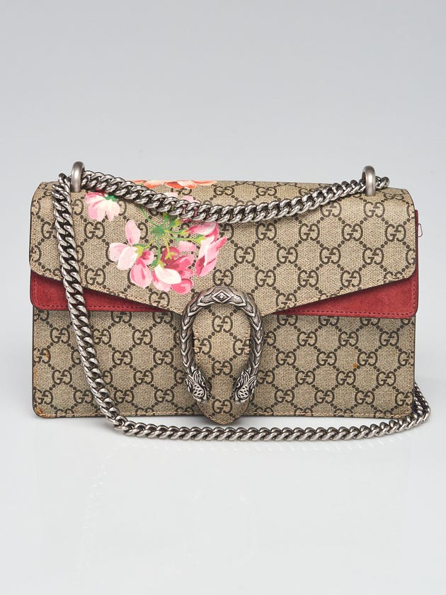 Gucci Beige/Pink GG Supreme Blooms Coated Canvas Small Dionysus Shoulder Bag