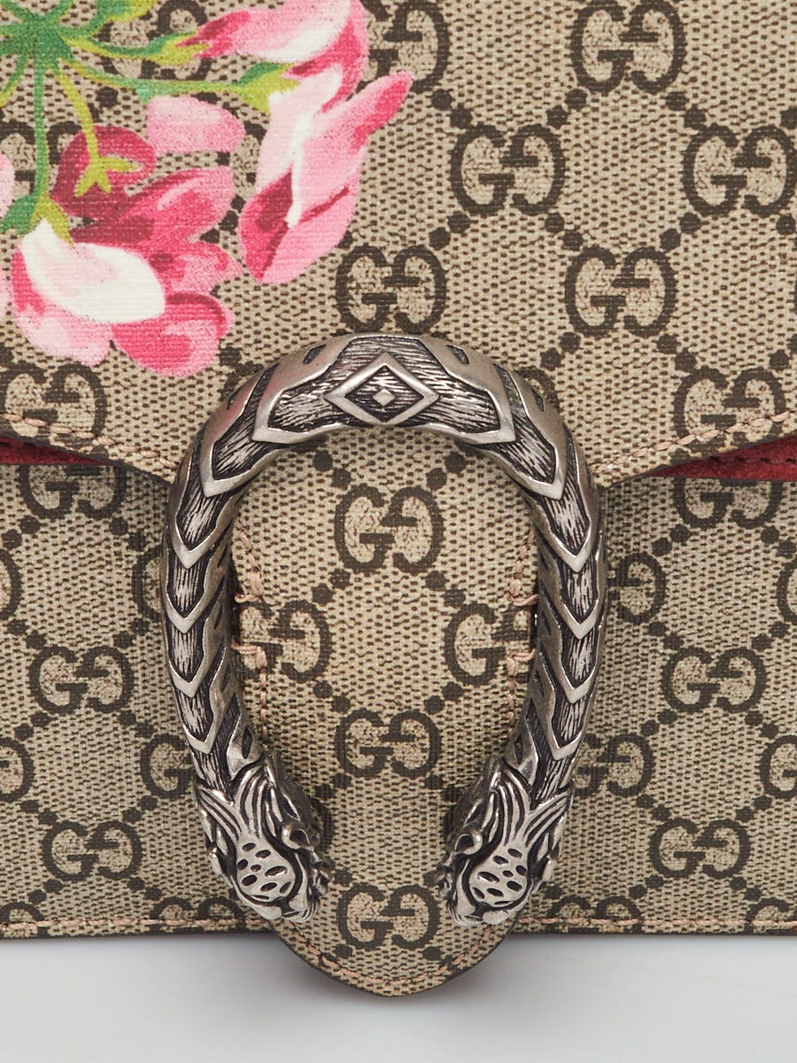 Gucci Chain Wallet Monogram GG Supreme Blooms Antique Rose in Canvas with  Silver-tone - US