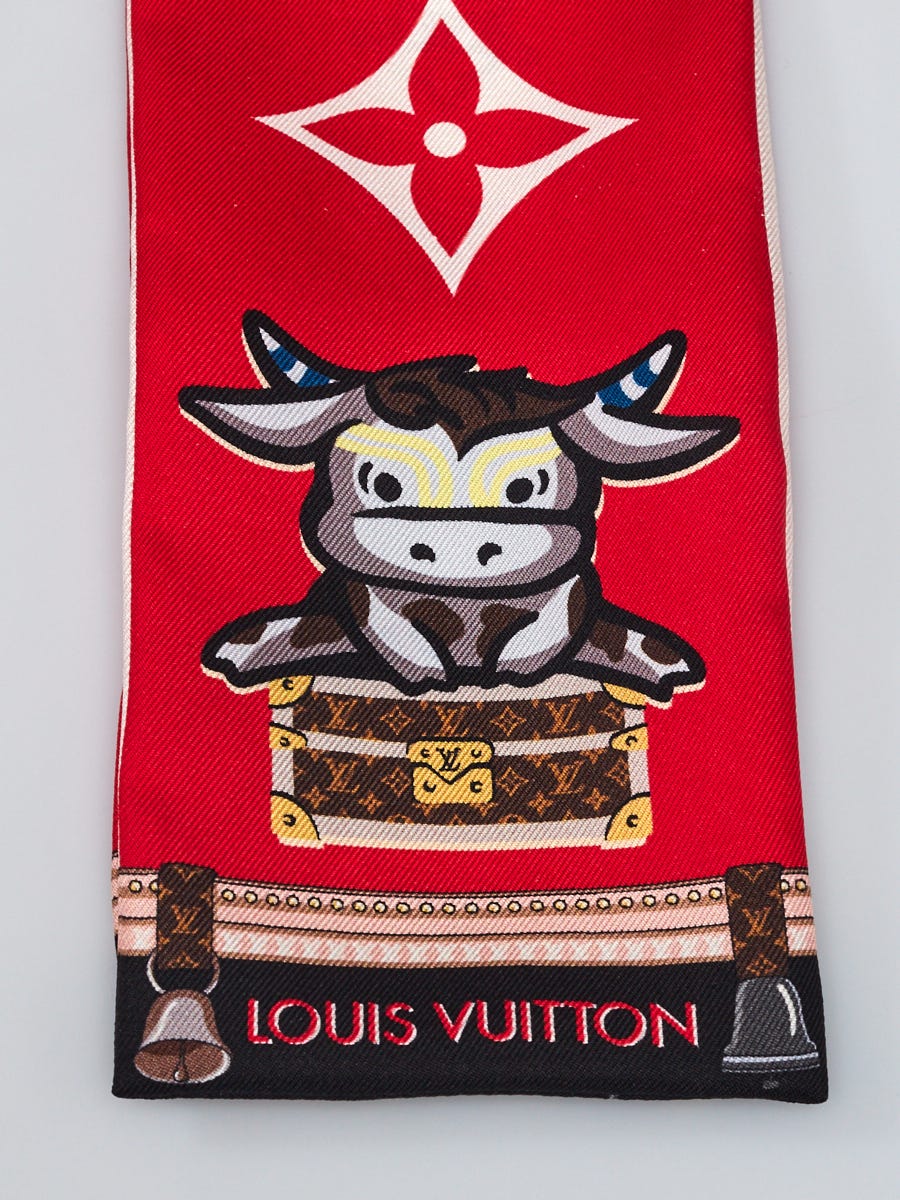 🔥LOUIS VUITTON Silk Rodeo Ox Bandeau Scarf- Red✨HOT