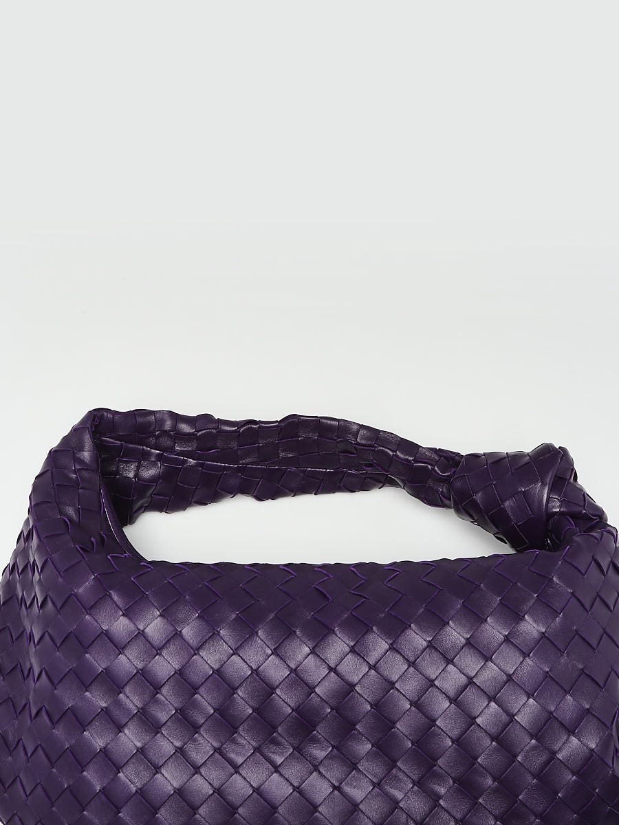 Bottega Veneta Purple Intrecciato Woven Nappa Leather Crossbody Flap Bag -  Yoogi's Closet