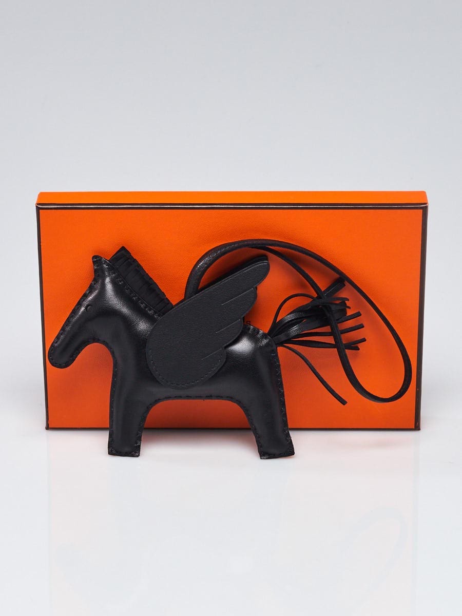 Hermes So Black Rodeo Leather Charm GM for Birkin Kelly