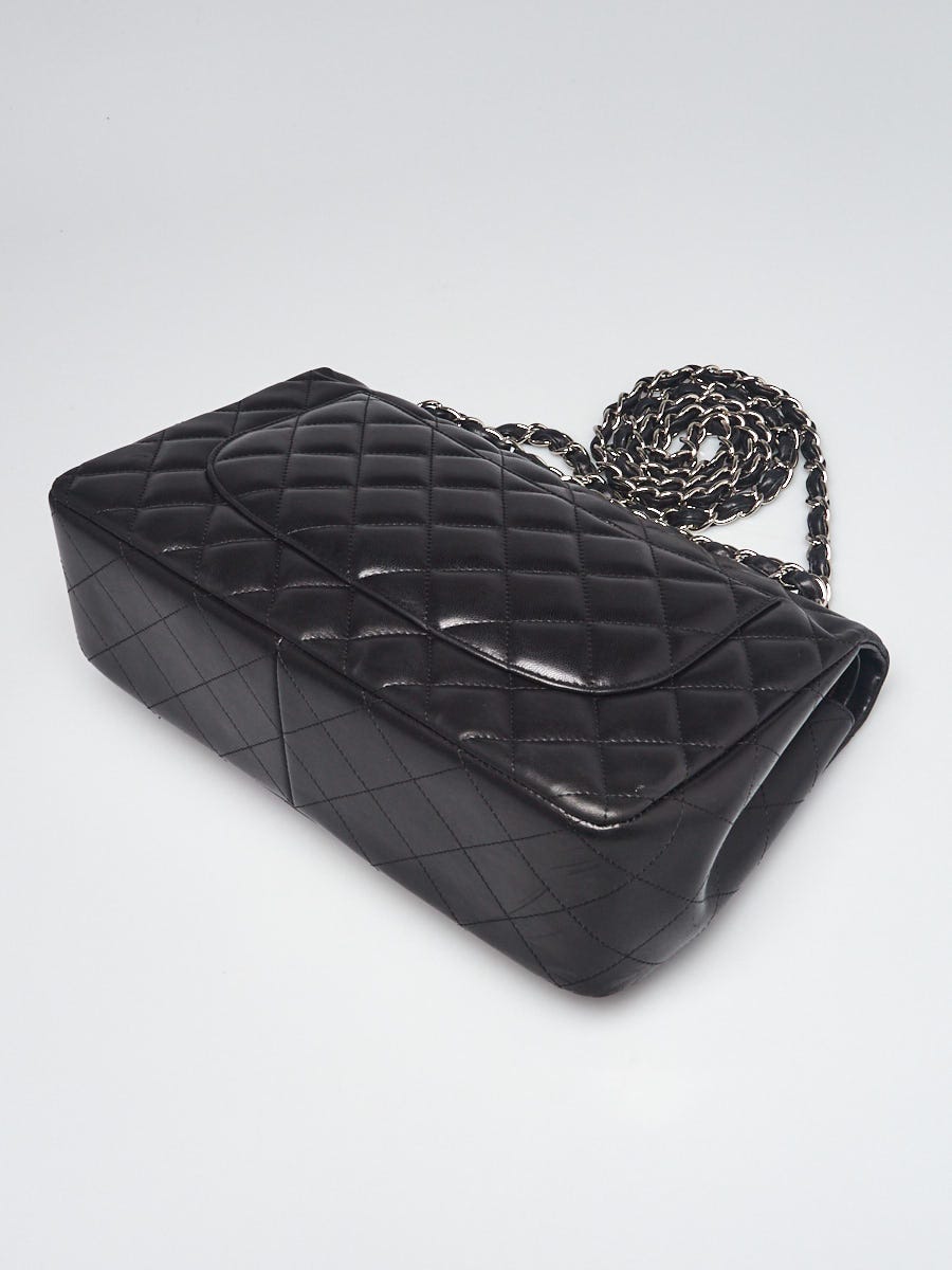 Chanel Black Quilted Lambskin Leather Classic Jumbo Double Flap Bag