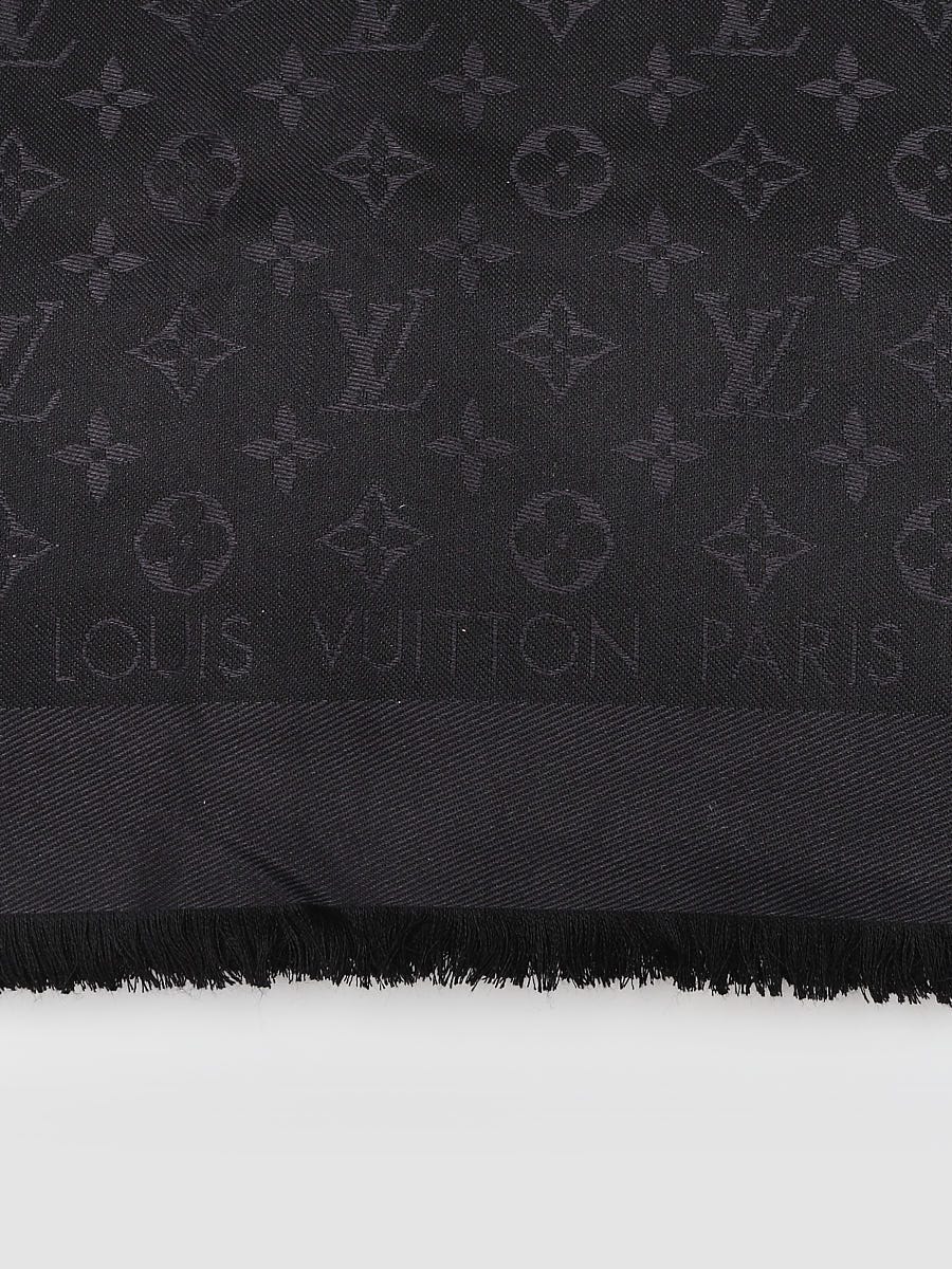 Louis Vuitton 2019 SOLD OUT Black Silk Wool Monogram Giant Jungle Shawl  Scarf