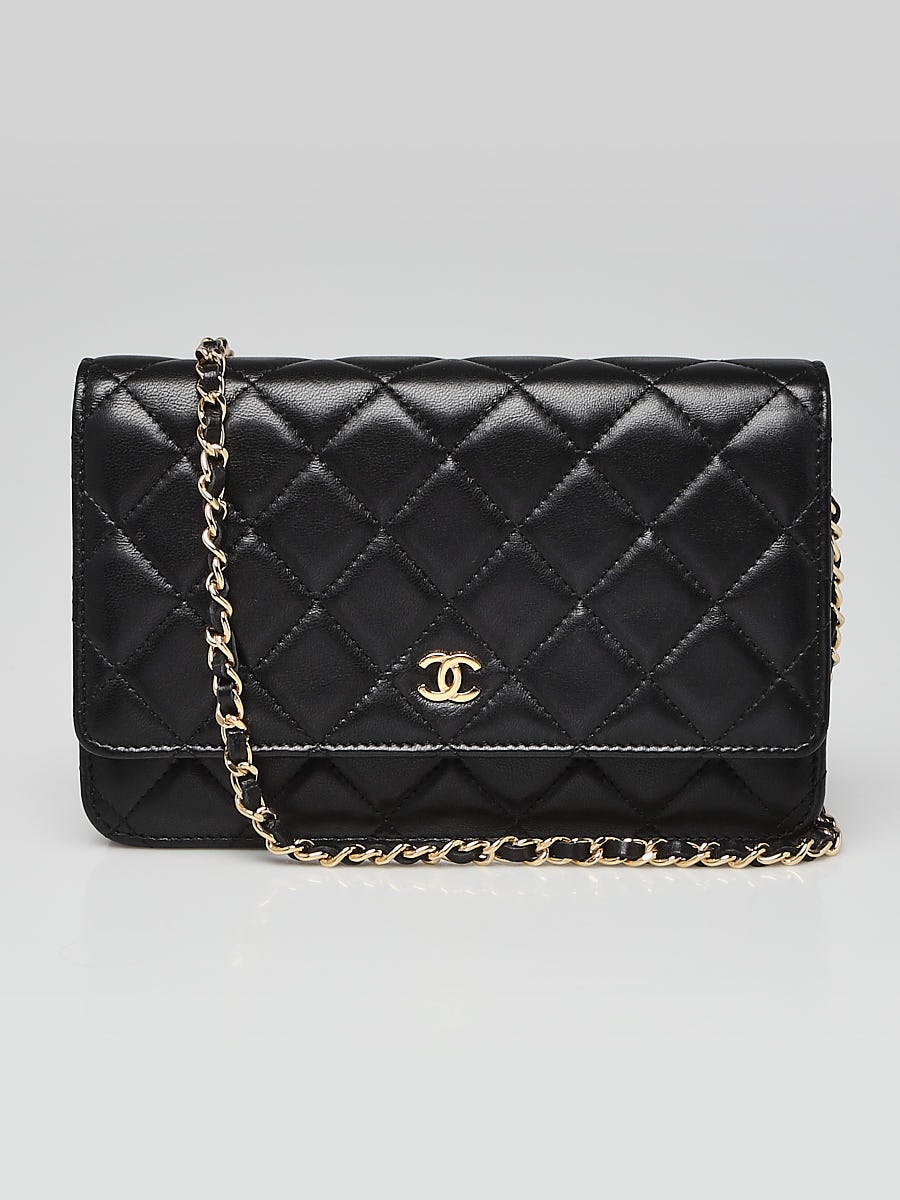 Chanel Black Quilted Lambskin Leather Classic WOC Clutch Bag - Yoogi's  Closet