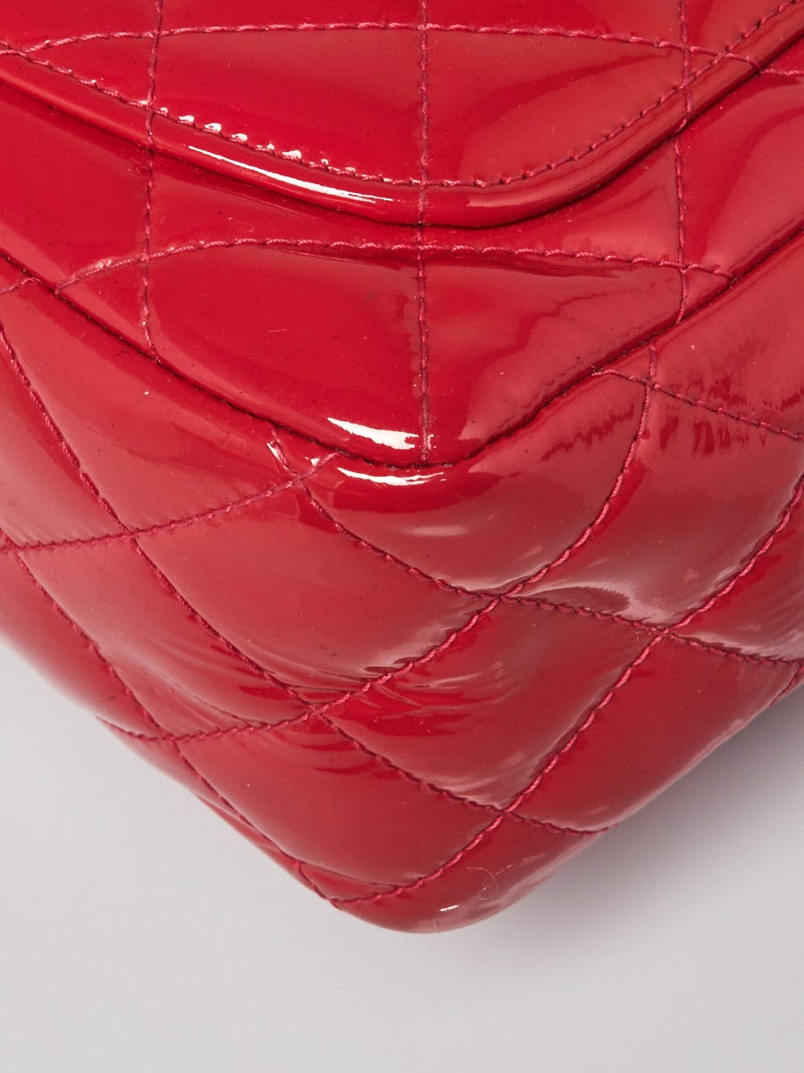 Chanel Red Quilted Patent Leather Classic Square Mini Flap Bag - Yoogi's  Closet