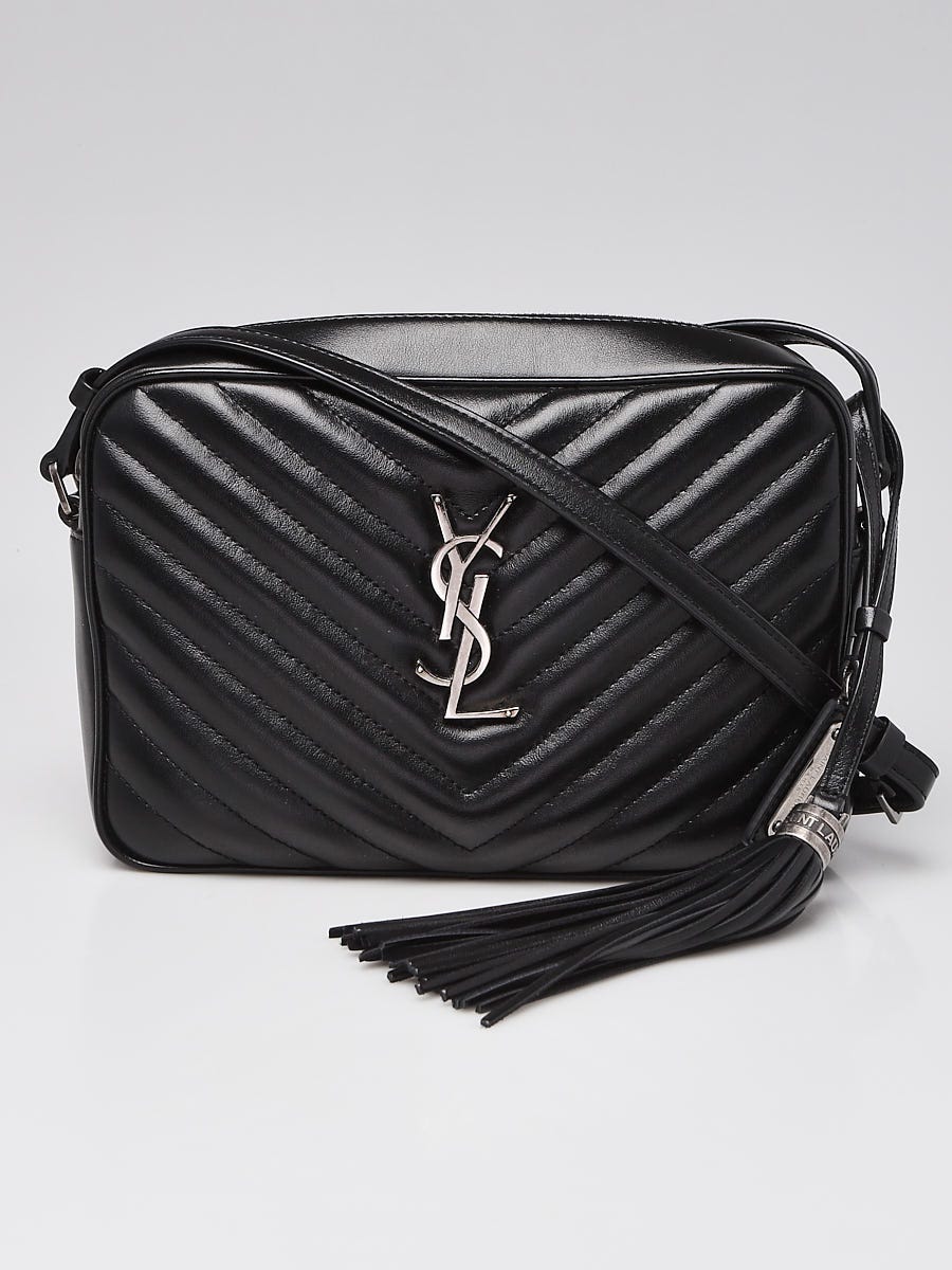 Authentic NEW YSL Saint Laurent Lou Camera Bag Black Quilted Leather