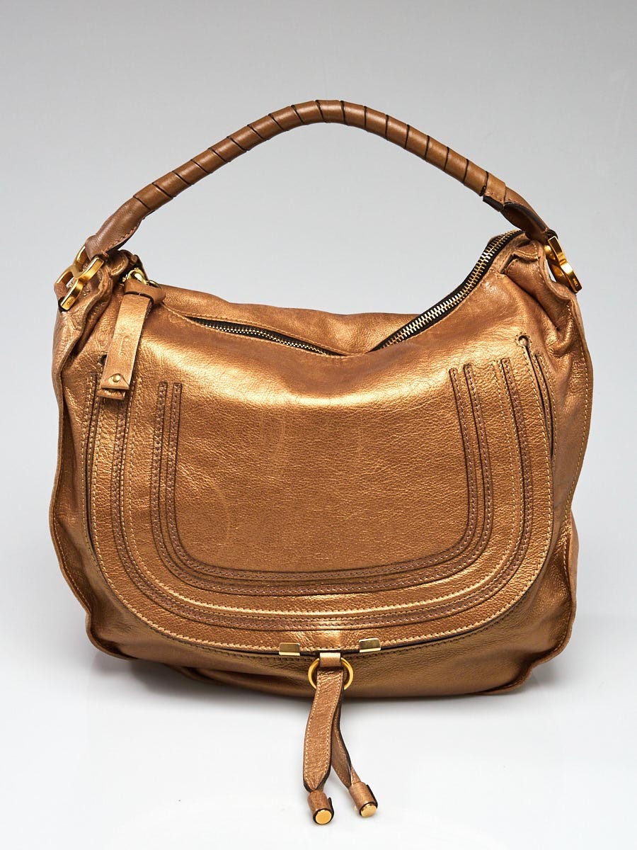 Chloe Orange Leather Medium Marcie Satchel Bag - Yoogi's Closet