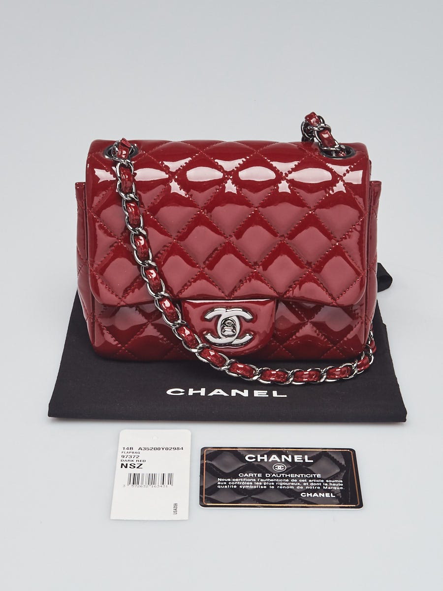 chanel red patent bag purse