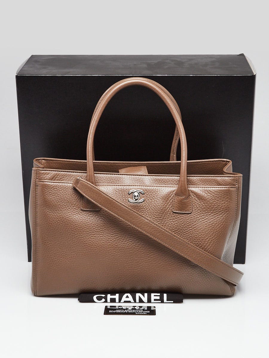 Chanel Brown Pebbled Leather Cerf Shopping Tote Bag | Yoogi's Closet