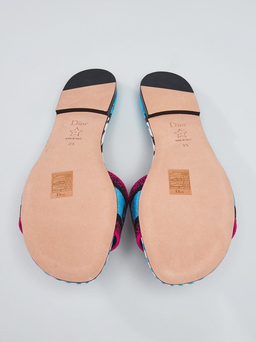 Dior トロッター ヒール ミュール ピンク ブルー Dior トロッター ヒール ミュール ピンク ブルー Dior トロッター