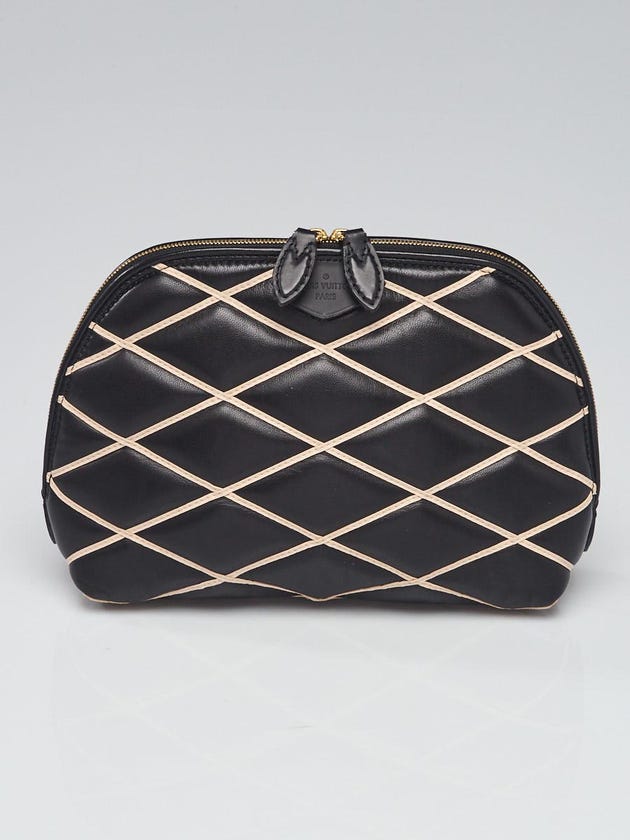 Louis Vuitton Black Lambskin Leather Malletage Alma Pochette Case