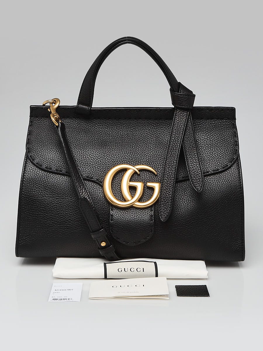 Gucci marmont 2025 top handle black