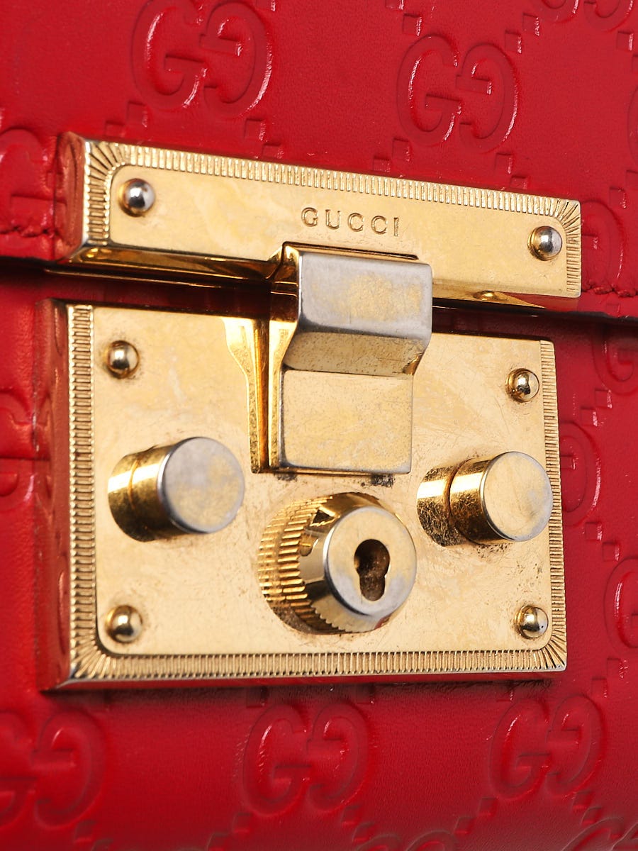 Gucci Black Guccissima Leather Signature Padlock Small Top Handle Bag -  Yoogi's Closet