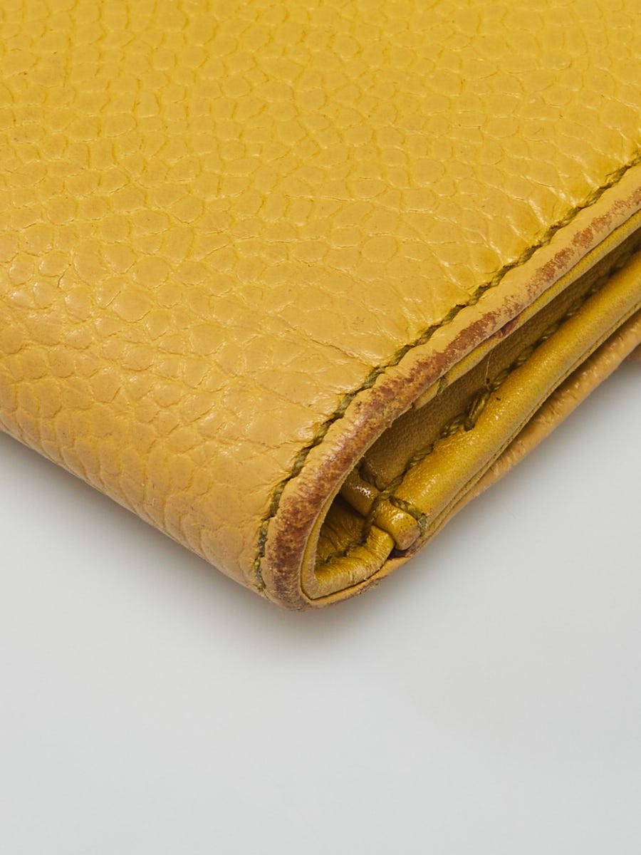 Chanel Yellow Quilted Caviar 'CC' Compact Wallet Q6A3DV0FYB000