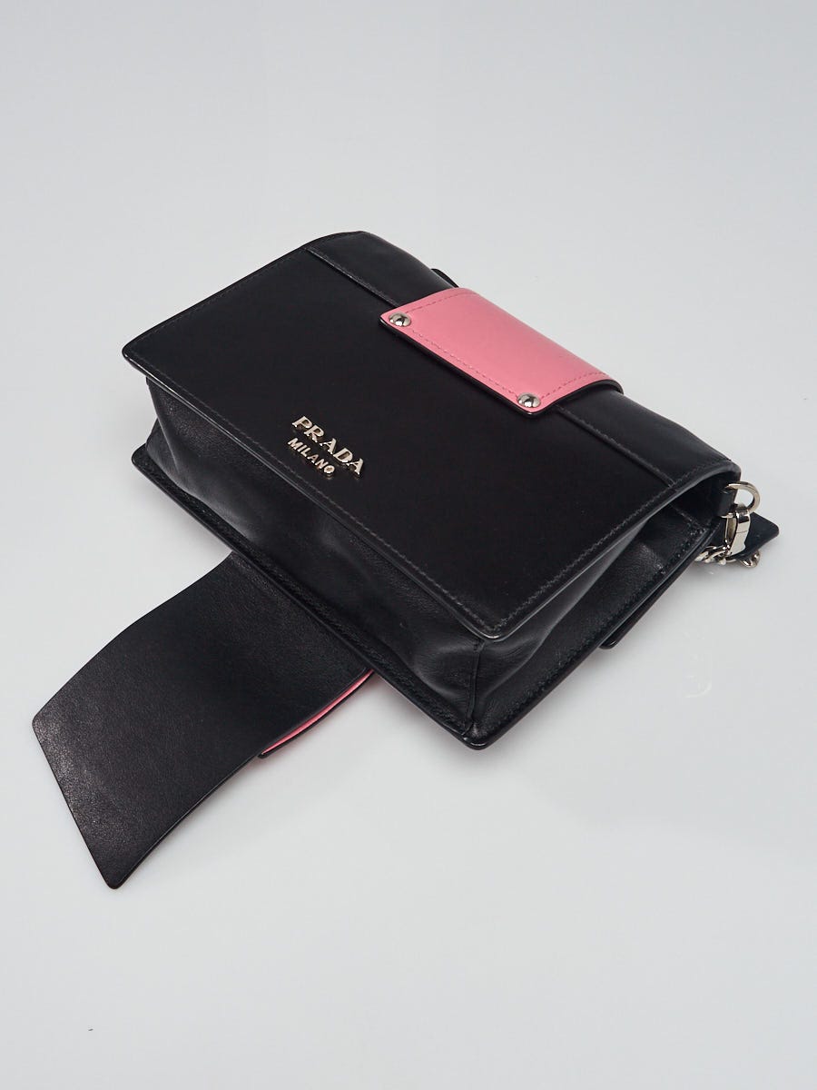Prada Black City Calf Leather and Crystal Ribbons Crossbody Prada Black City Calf Leather and Crystal Ribbons Crossbody