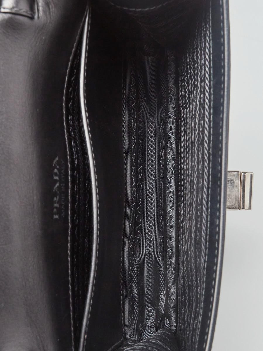 Prada Black City Calf Leather and Crystal Ribbons Crossbody Bag | Yoogi's  Closet