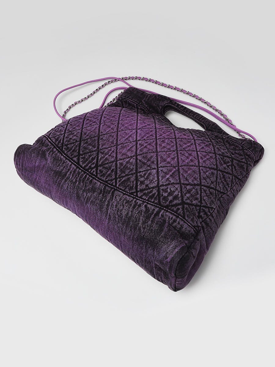 Chanel Purple/Black Denim Denimpression 31 Large Shopping Tote Bag -  Yoogi's Closet
