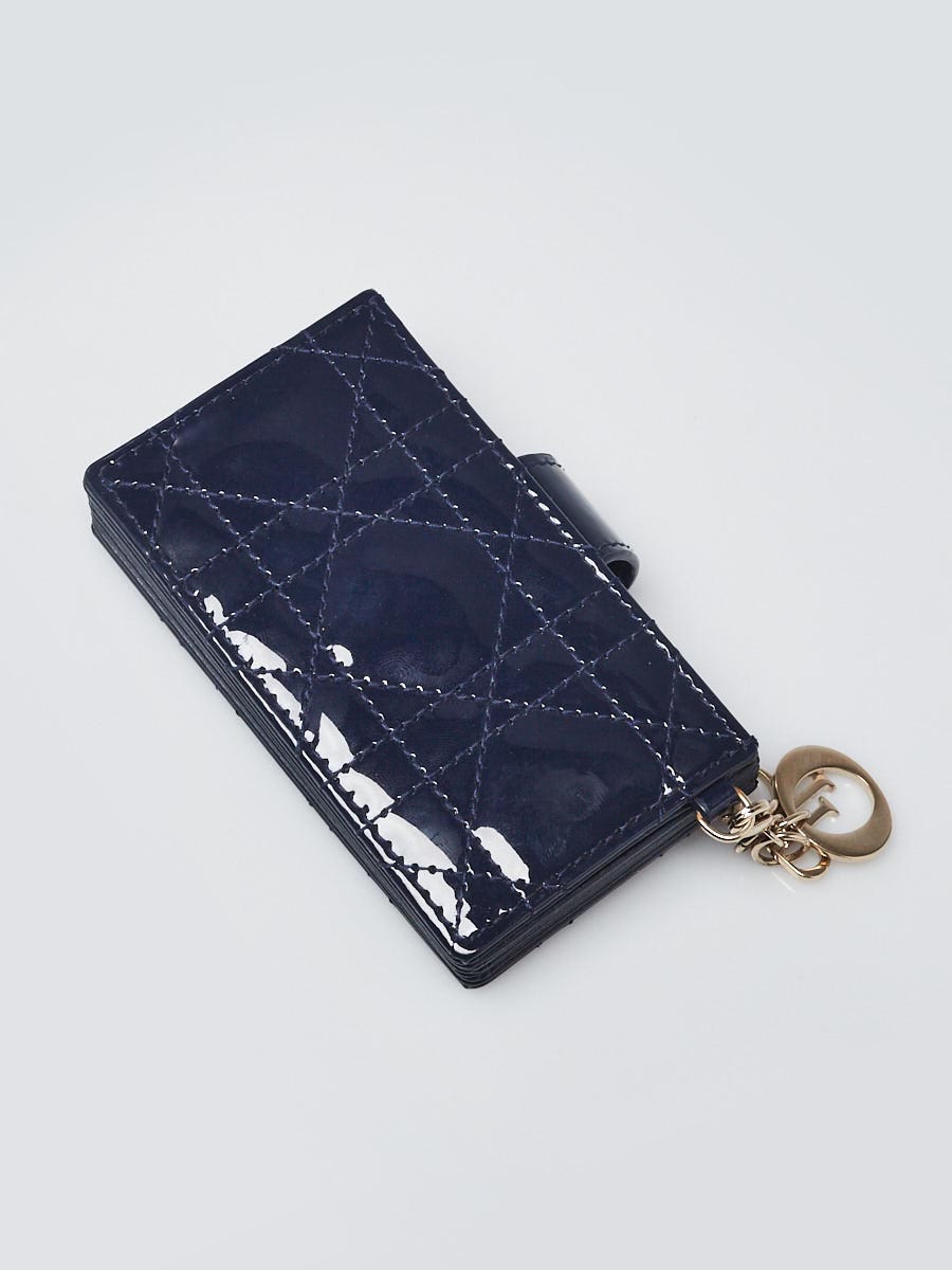 Christian Dior Dark Blue Patent Leather 5 Pocket Card Case