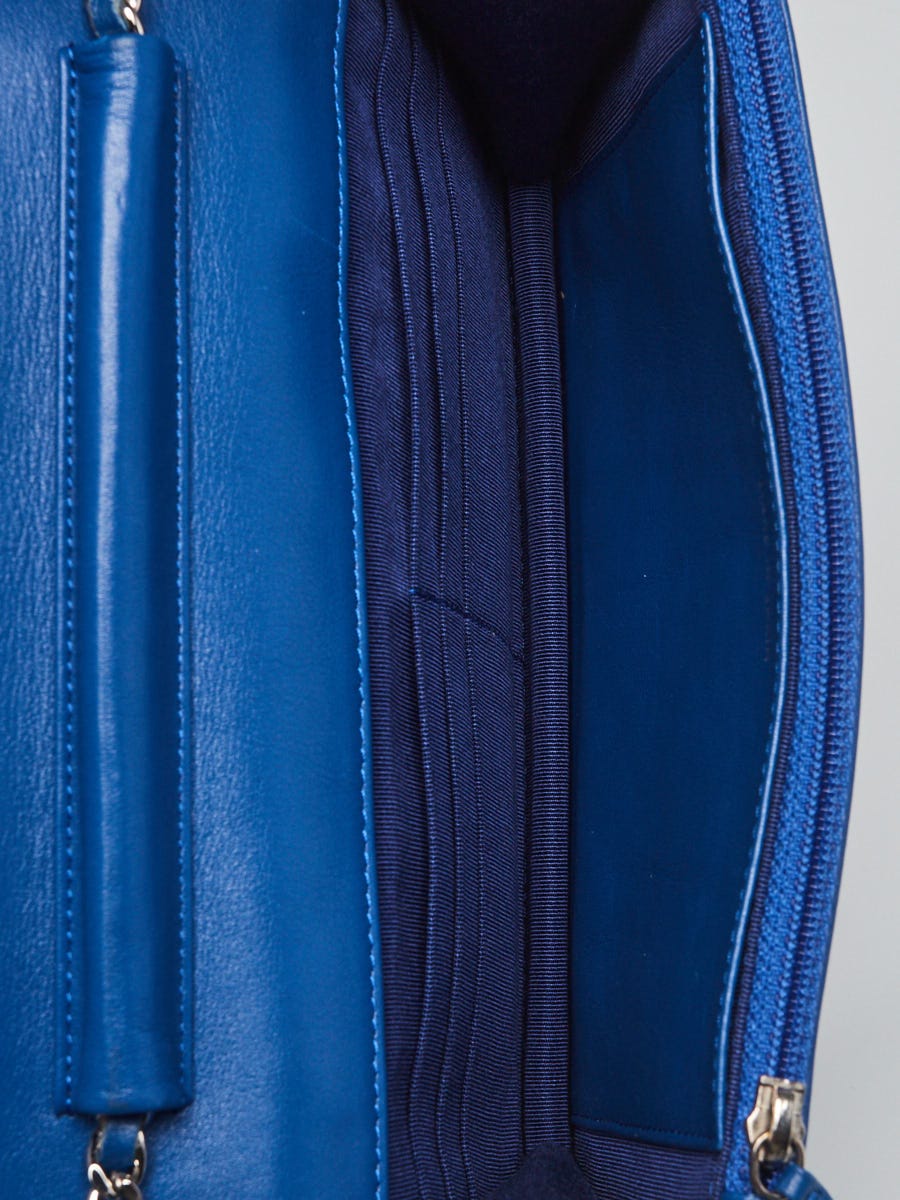 Chanel WOC Wallet on Chain Pochette in Blue Leather – Fancy Lux