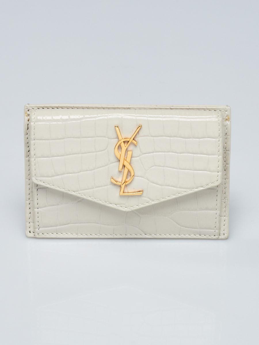 Key Holder White Saffiano Key Case Pouch Embossed 
