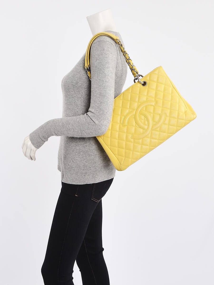 Chanel Yellow Caviar Quilted Leather Grand Shopping Tote Bag - Yoogi's  Closet