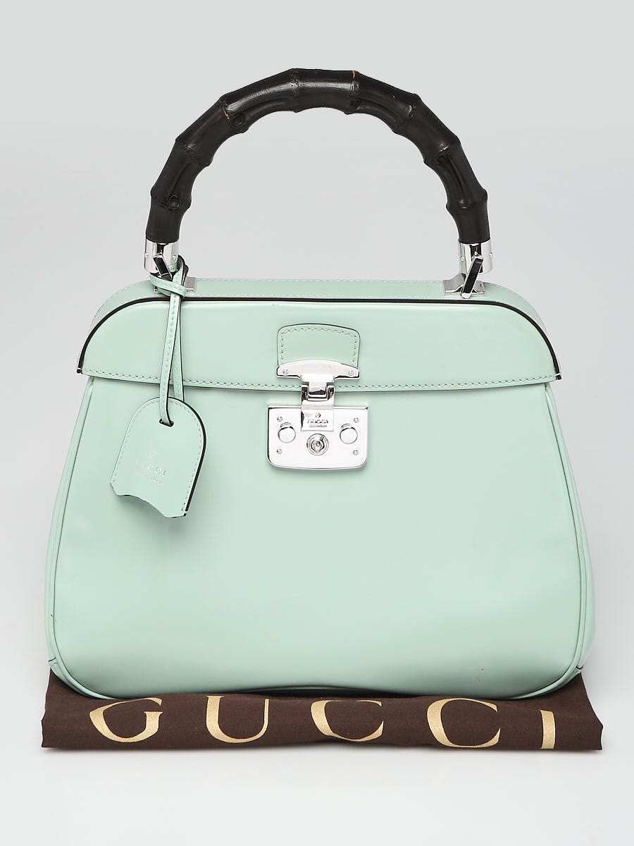 Gucci Padlock Bamboo-handle Leather Handbag in Green