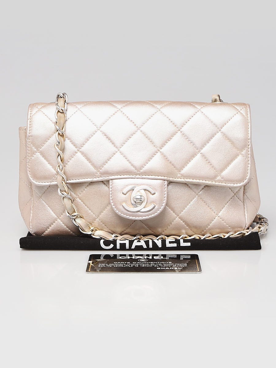 Chanel Gold Iridescent Calfskin Leather Mini Single Flap Bag