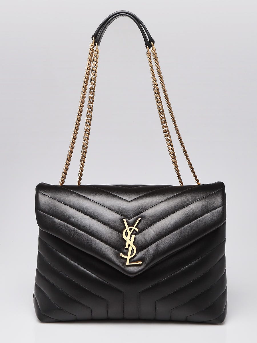 Yves Saint Laurent Black Quilted Leather Medium LouLou Bag