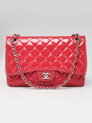 Chanel coco print canvas double flap pink – The Closet