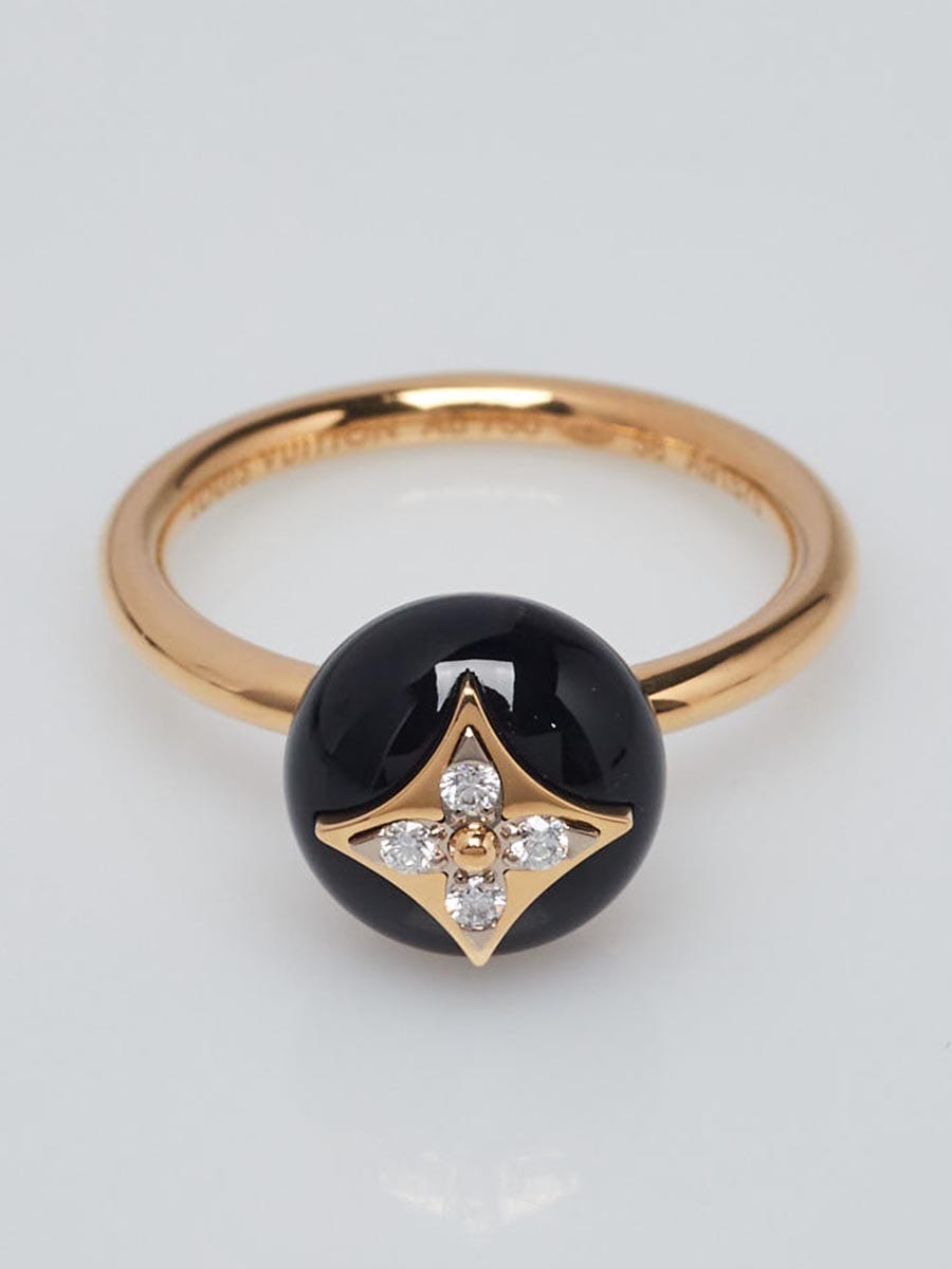 Louis Vuitton 18k Yellow Gold Black Onyx and Diamond B Blossom